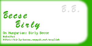 becse birly business card